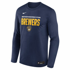 Milwaukee Brewers Authentic Collection Legend Dri-FIT Long Sleeve T-Shirt Navy | Nike