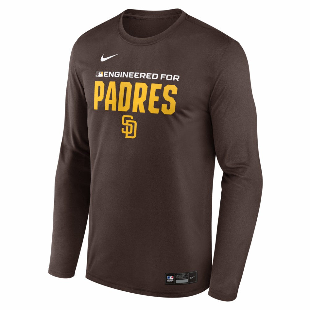 San Diego Padres Authentic Collection Legend Dri-FIT Long Sleeve T-Shirt Brown | Nike