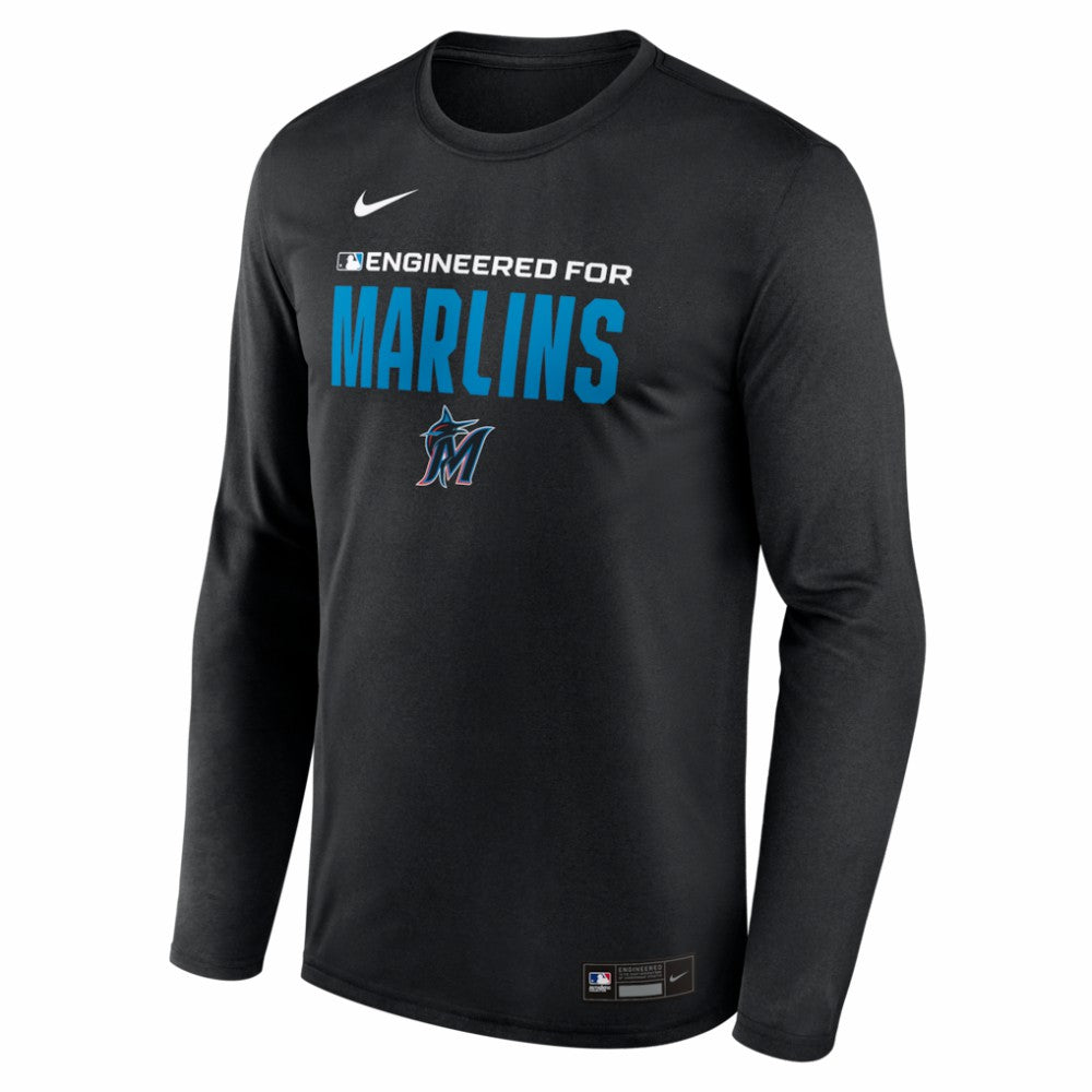 Miami Marlins Authentic Collection Legend Dri-FIT Long Sleeve T-Shirt Black | Nike