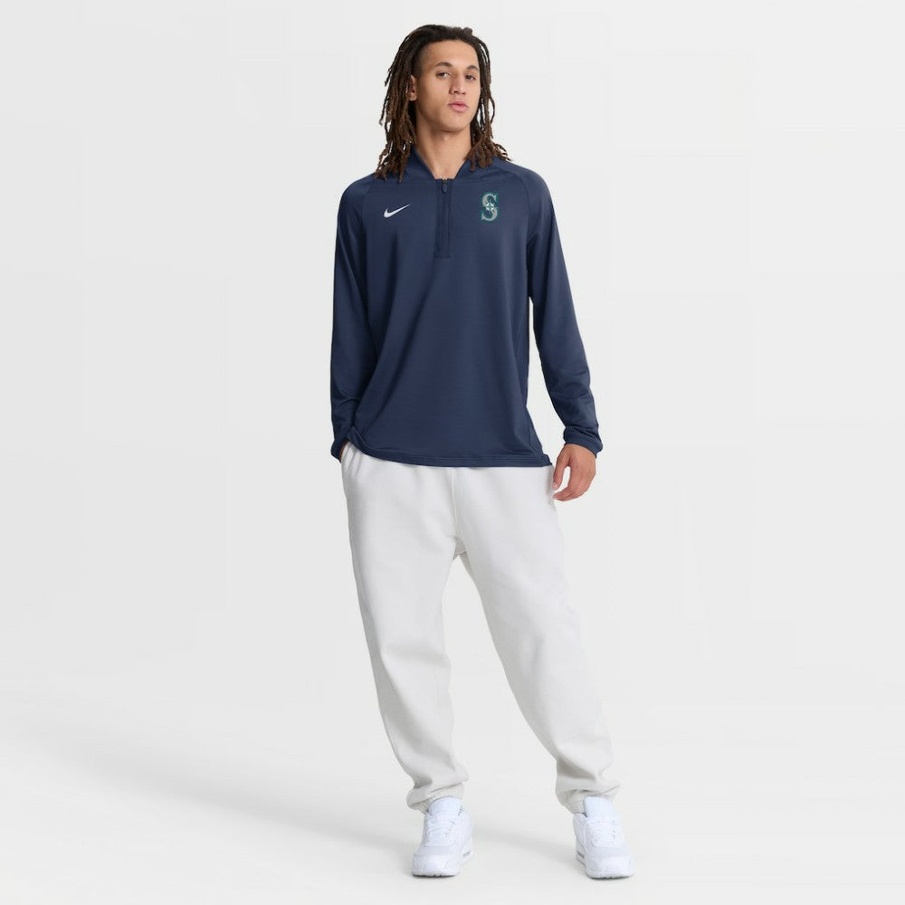 Seattle Mariners Authentic Collection Dri-FIT Raglan Half-Zip Pullover Navy | Nike