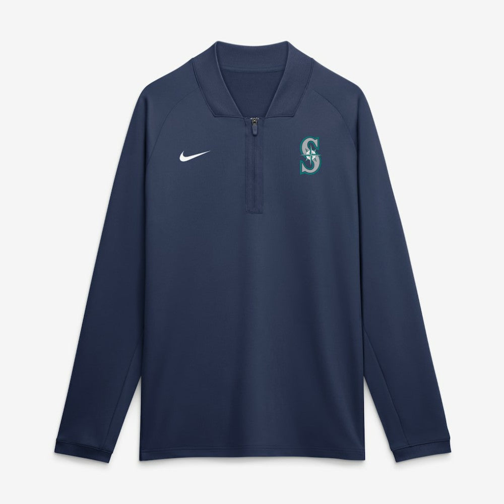 Seattle Mariners Authentic Collection Dri-FIT Raglan Half-Zip Pullover Navy | Nike
