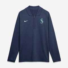 Seattle Mariners Authentic Collection Dri-FIT Raglan Half-Zip Pullover Navy | Nike