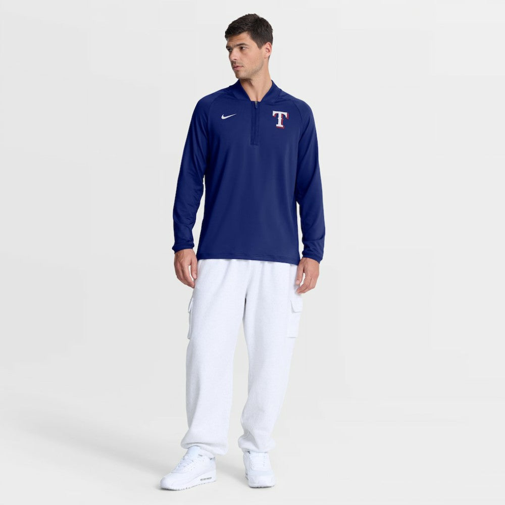 Texas Rangers Authentic Collection Dri-FIT Raglan Half-Zip Pullover Royal | Nike
