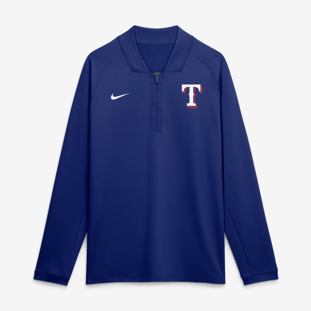 Texas Rangers Authentic Collection Dri-FIT Raglan Half-Zip Pullover Royal | Nike