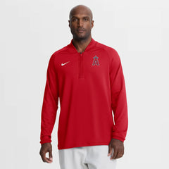 Los Angeles Angels Authentic Collection Dri-FIT Raglan Half-Zip Pullover Red | Nike