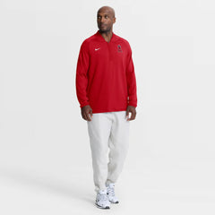 Los Angeles Angels Authentic Collection Dri-FIT Raglan Half-Zip Pullover Red | Nike
