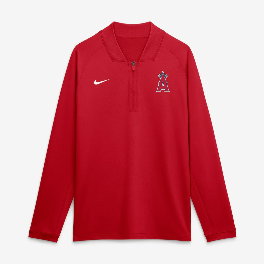 Los Angeles Angels Authentic Collection Dri-FIT Raglan Half-Zip Pullover Red | Nike