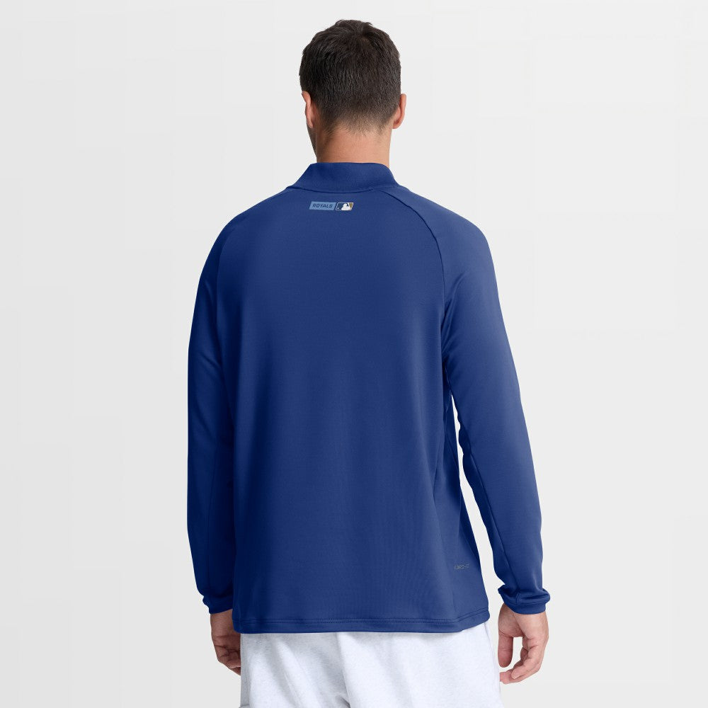 Kansas City Royals Authentic Collection Dri-FIT Raglan Half-Zip Pullover Royal | Nike
