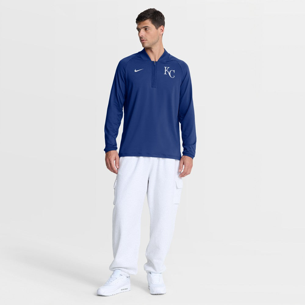 Kansas City Royals Authentic Collection Dri-FIT Raglan Half-Zip Pullover Royal | Nike