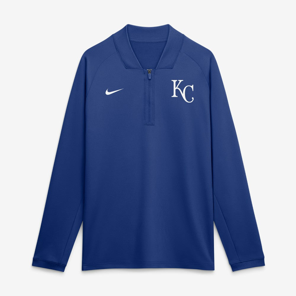Kansas City Royals Authentic Collection Dri-FIT Raglan Half-Zip Pullover Royal | Nike