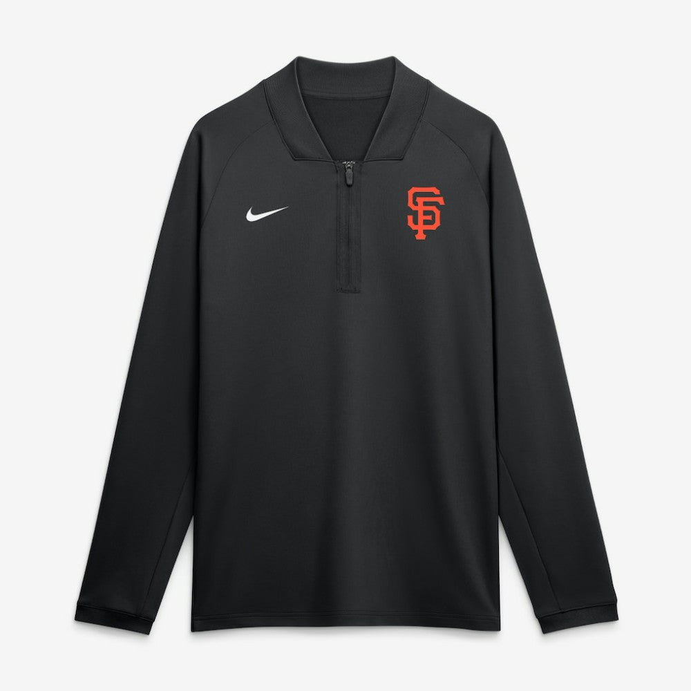 San Francisco Giants Authentic Collection Dri-FIT Raglan Half-Zip Pullover Black | Nike