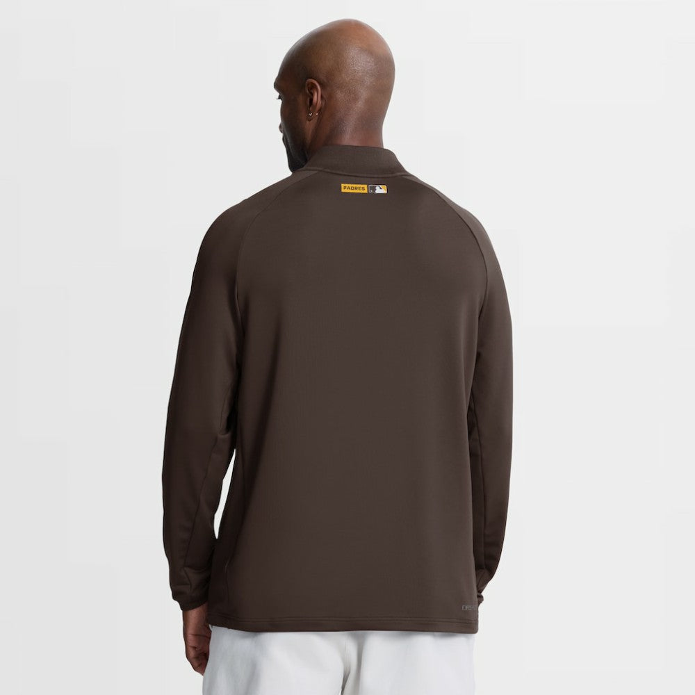 San Diego Padres Authentic Collection Dri-FIT Raglan Half-Zip Pullover Brown | Nike