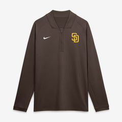 San Diego Padres Authentic Collection Dri-FIT Raglan Half-Zip Pullover Brown | Nike