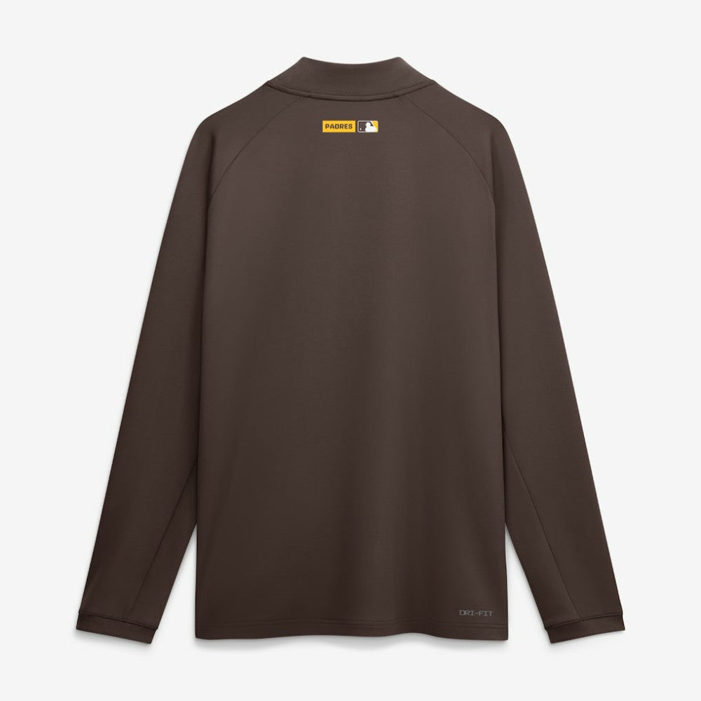 San Diego Padres Authentic Collection Dri-FIT Raglan Half-Zip Pullover Brown | Nike