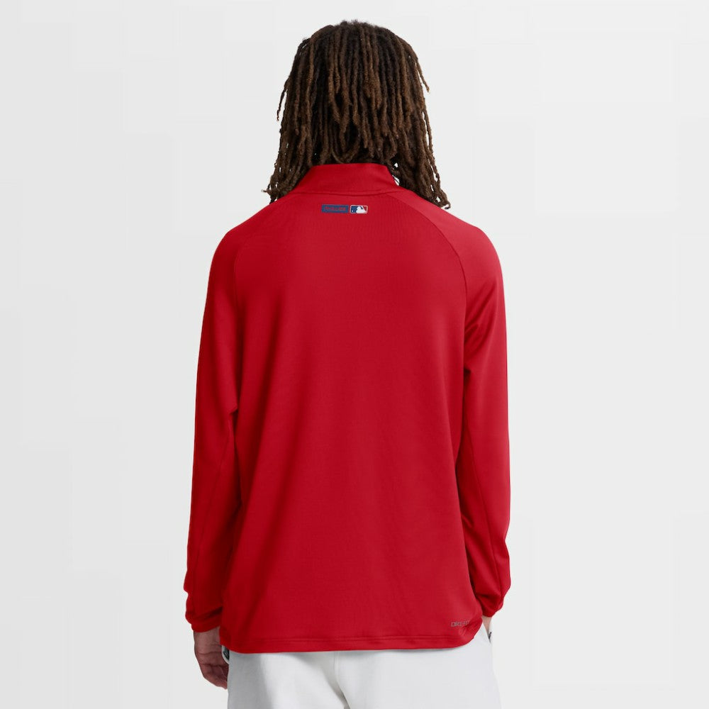Philadelphia Phillies Authentic Collection Dri-FIT Raglan Half-Zip Pullover Red | Nike