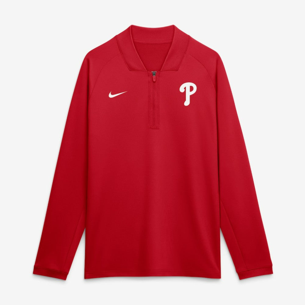 Philadelphia Phillies Authentic Collection Dri-FIT Raglan Half-Zip Pullover Red | Nike