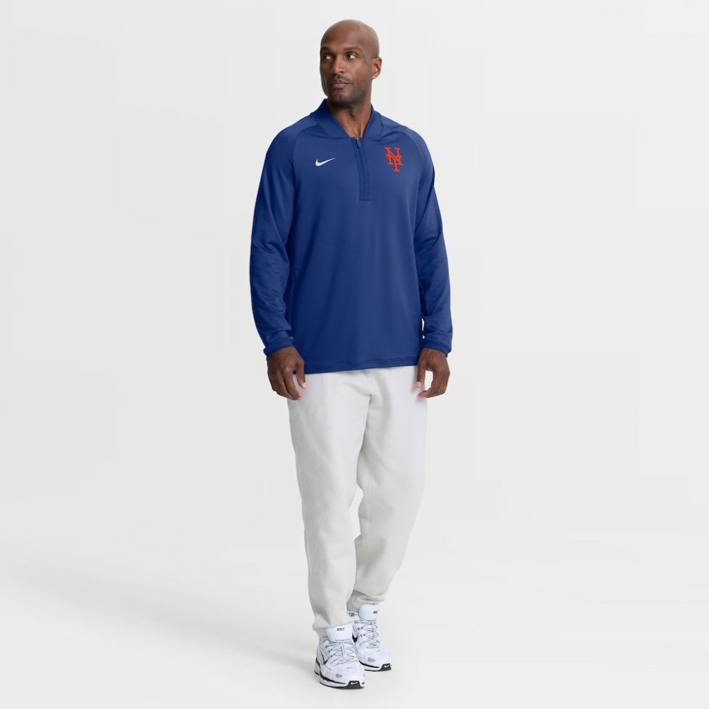 New York Mets Authentic Collection Dri-FIT Raglan Half-Zip Pullover Royal | Nike