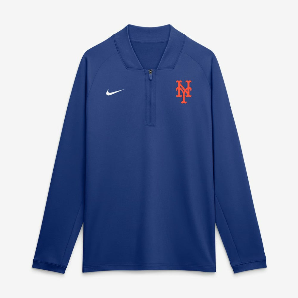 New York Mets Authentic Collection Dri-FIT Raglan Half-Zip Pullover Royal | Nike