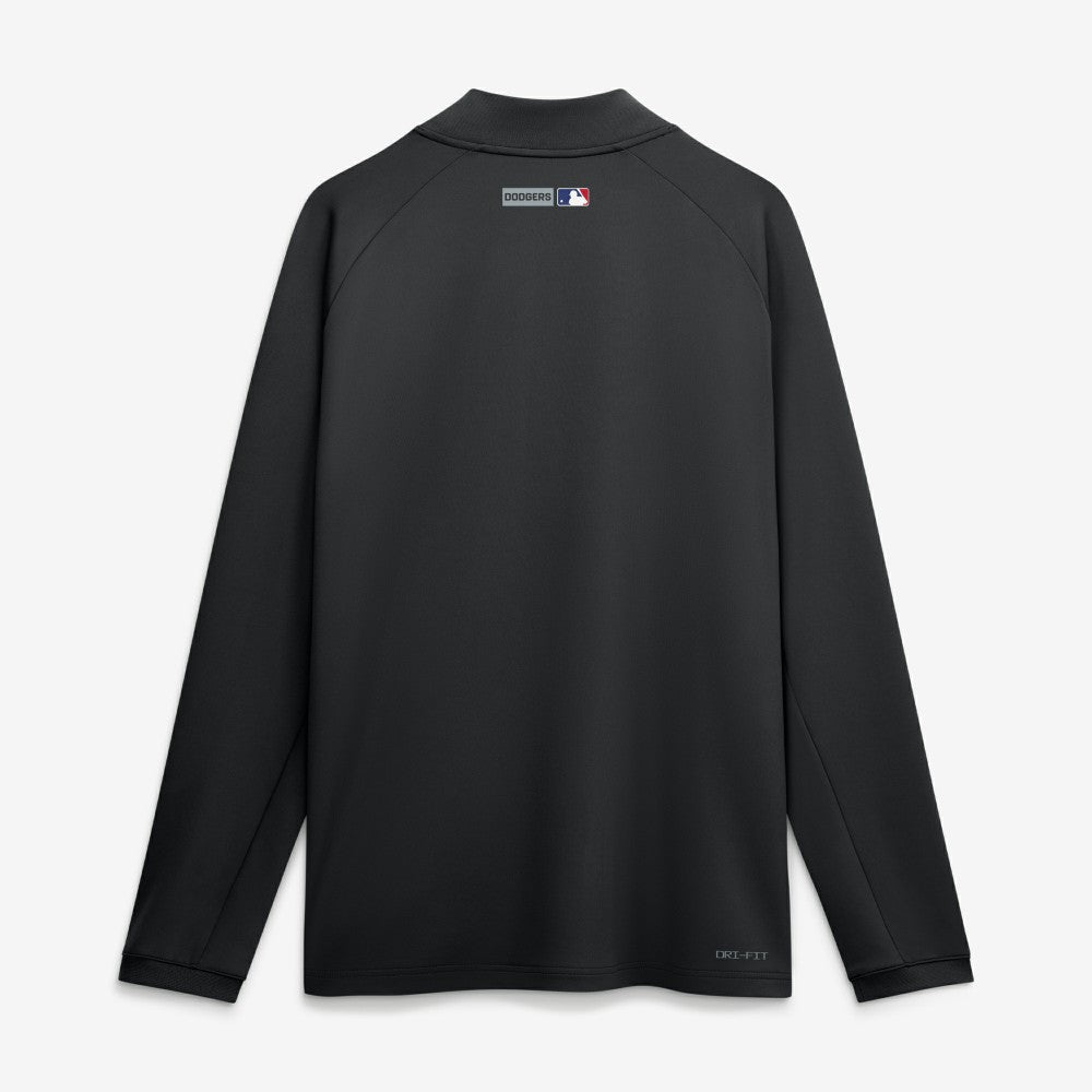 Los Angeles Dodgers Authentic Collection Dri-FIT Raglan Half-Zip Pullover Black | Nike