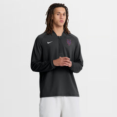 New York Mets Authentic Collection Dri-FIT Raglan Half-Zip Pullover Black | Nike