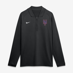 New York Mets Authentic Collection Dri-FIT Raglan Half-Zip Pullover Black | Nike