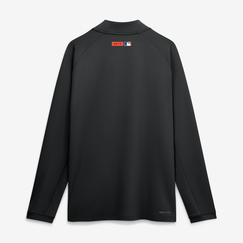 New York Mets Authentic Collection Dri-FIT Raglan Half-Zip Pullover Black | Nike