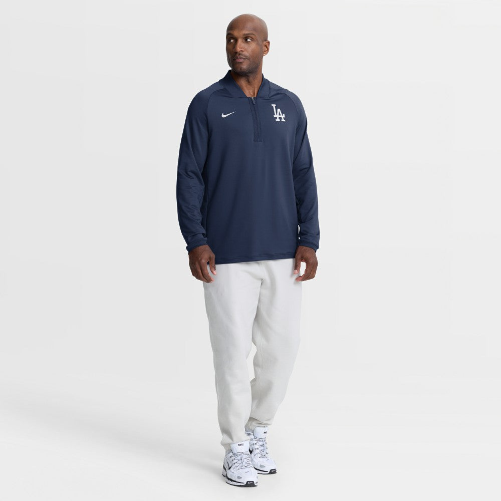 Los Angeles Dodgers Authentic Collection Dri-FIT Raglan Half-Zip Pullover Navy | Nike