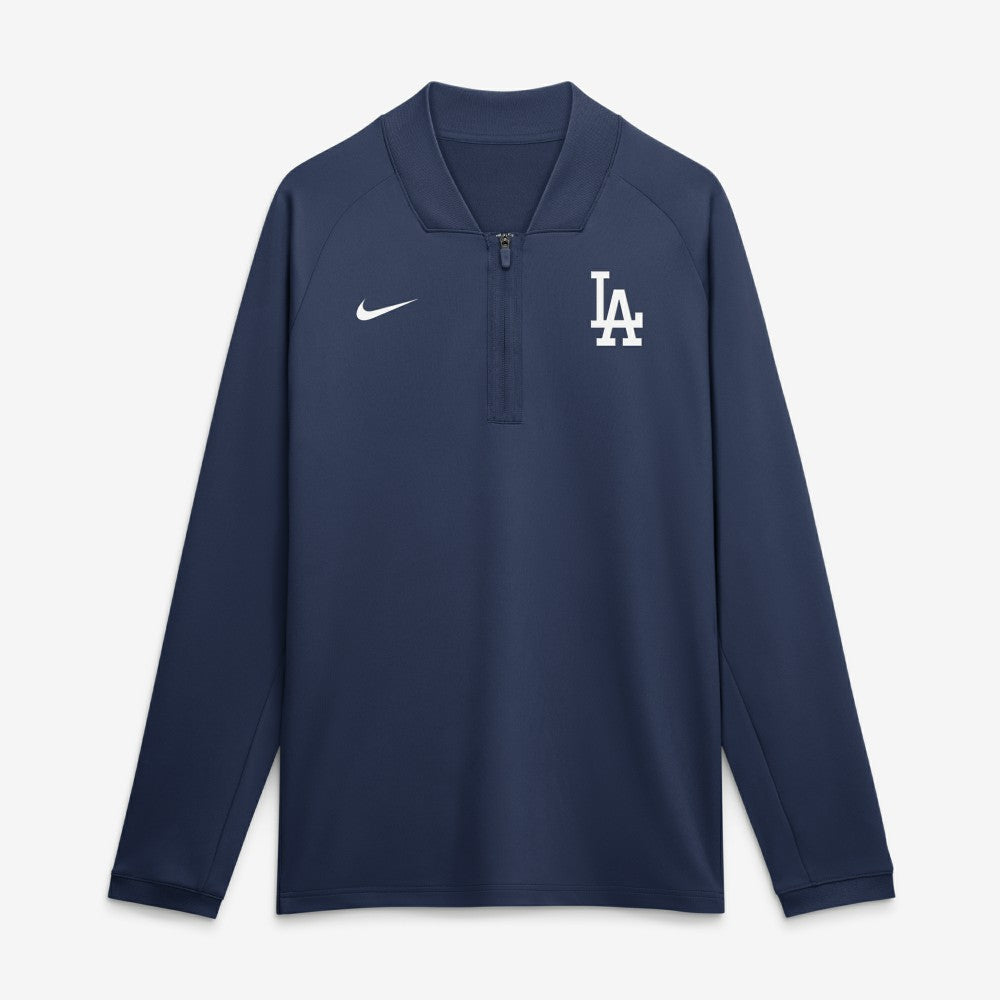 Los Angeles Dodgers Authentic Collection Dri-FIT Raglan Half-Zip Pullover Navy | Nike