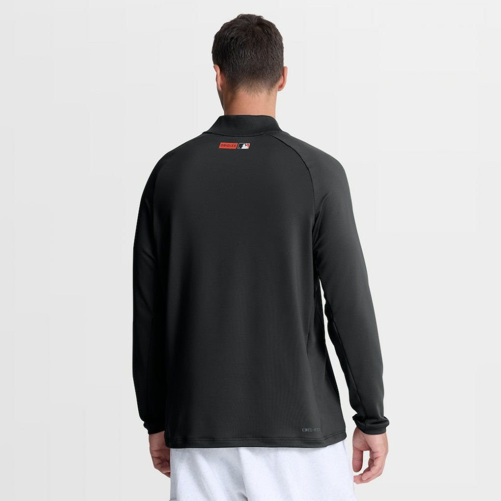 Baltimore Orioles Authentic Collection Dri-FIT Raglan Half-Zip Pullover Black | Nike