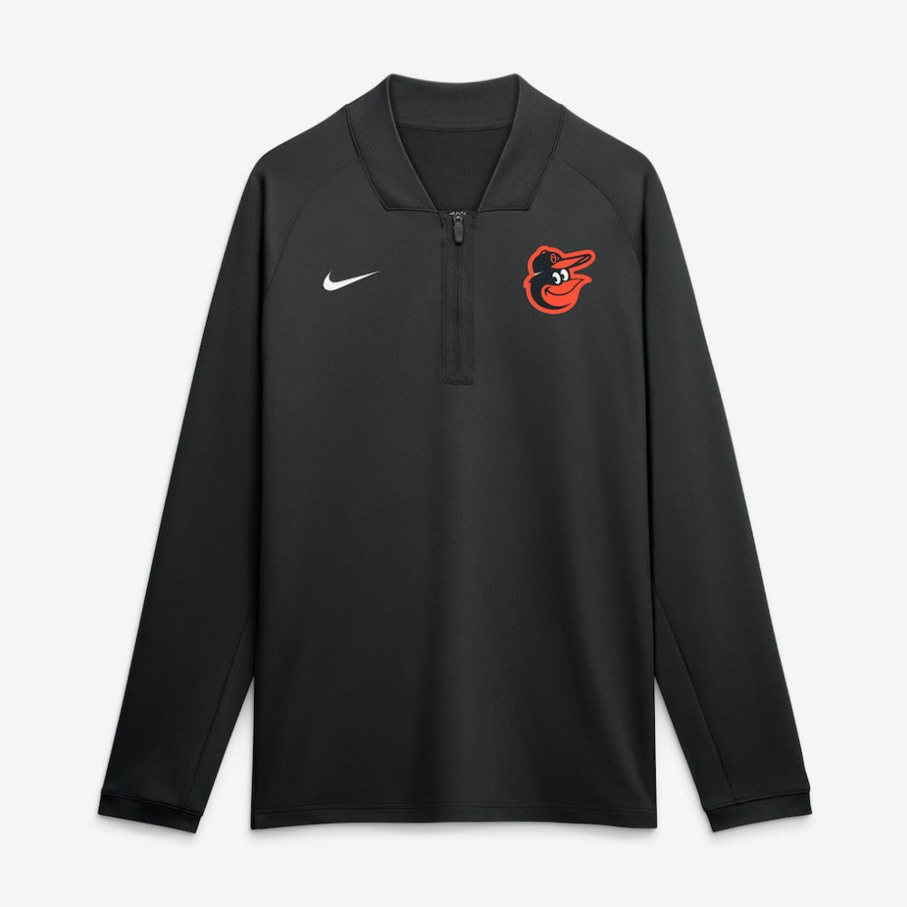 Baltimore Orioles Authentic Collection Dri-FIT Raglan Half-Zip Pullover Black | Nike
