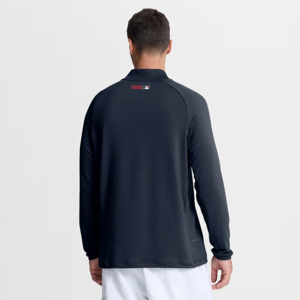 Atlanta Braves Authentic Collection Dri-FIT Raglan Half-Zip Pullover Navy | Nike