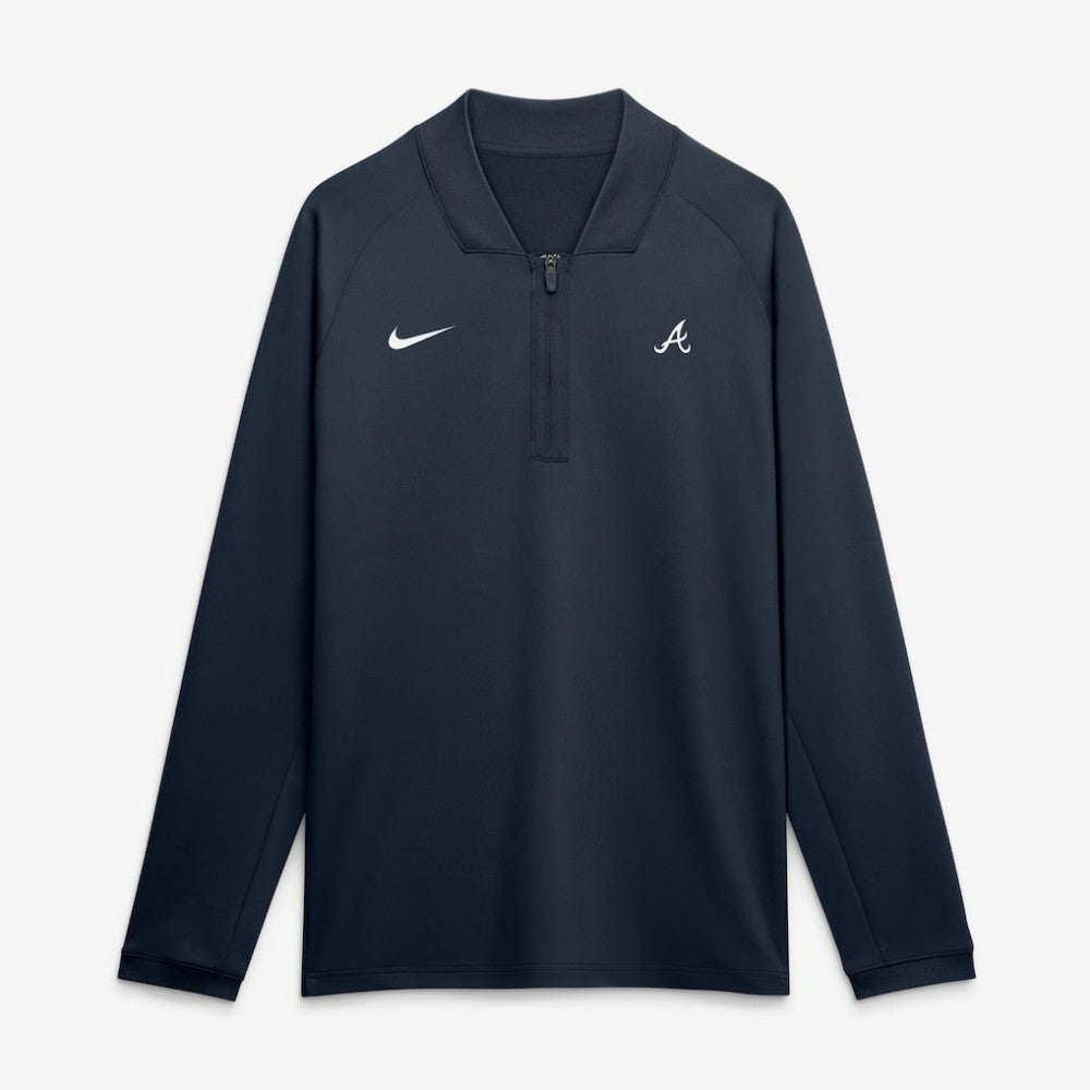 Atlanta Braves Authentic Collection Dri-FIT Raglan Half-Zip Pullover Navy | Nike