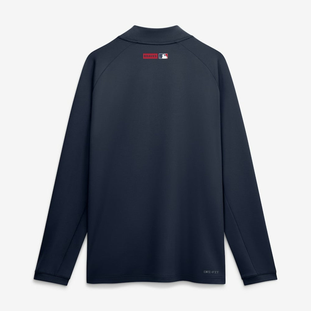 Atlanta Braves Authentic Collection Dri-FIT Raglan Half-Zip Pullover Navy | Nike