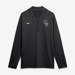 Colorado Rockies Authentic Collection Dri-FIT Raglan Half-Zip Pullover Black | Nike