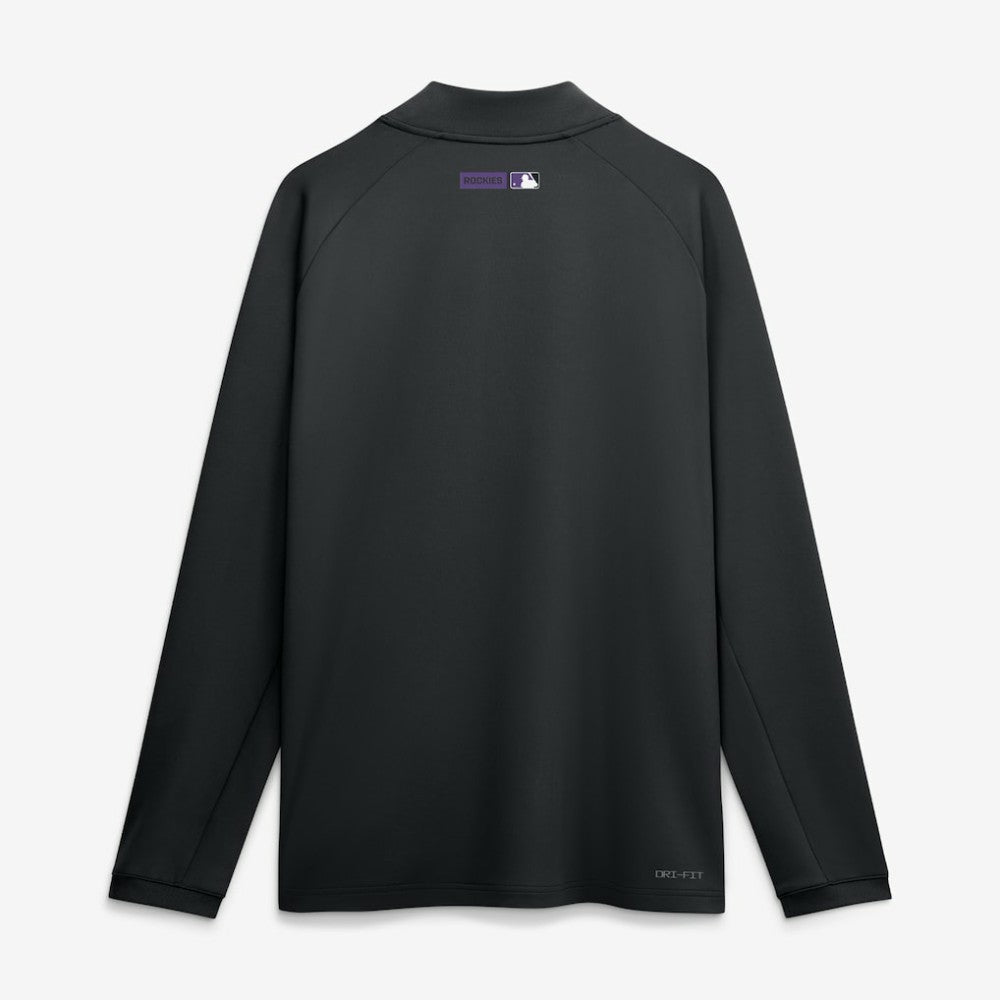 Colorado Rockies Authentic Collection Dri-FIT Raglan Half-Zip Pullover Black | Nike