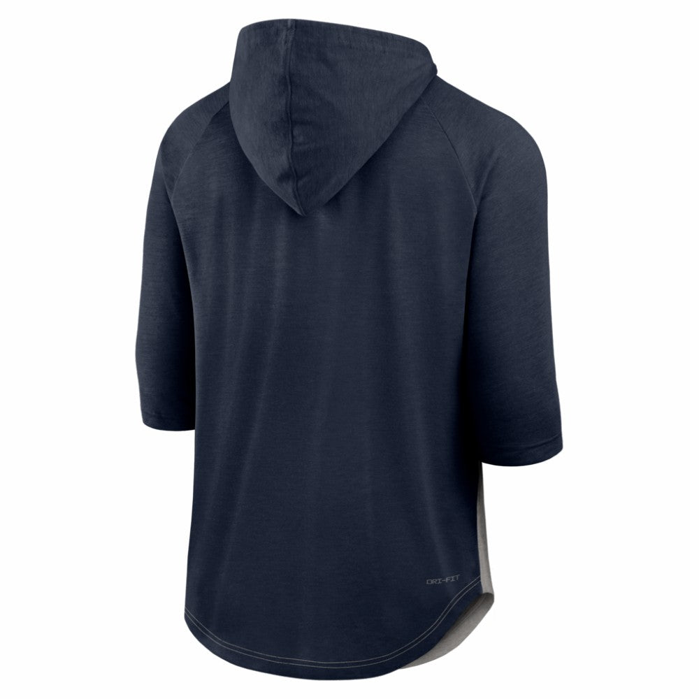 Atlanta Braves Authentic Collection Flux Dri-FIT Raglan 3/4-Sleeve Hooded T-Shirt Gray | Nike