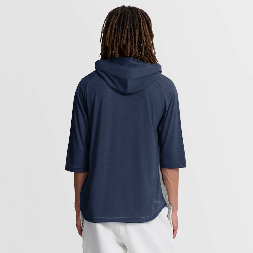 Tampa Bay Rays Authentic Collection Flux Dri-FIT Raglan 3/4-Sleeve Hooded T-Shirt Gray | Nike