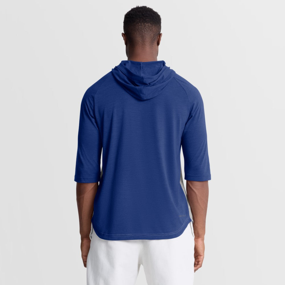 New York Mets Authentic Collection Flux Dri-FIT Raglan 3/4-Sleeve Hooded T-Shirt Gray | Nike