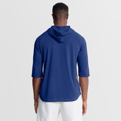 New York Mets Authentic Collection Flux Dri-FIT Raglan 3/4-Sleeve Hooded T-Shirt Gray | Nike