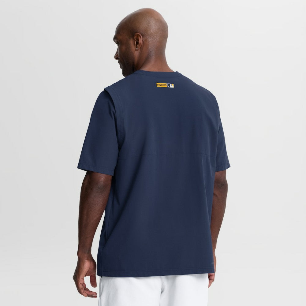 Milwaukee Brewers Authentic Collection Dri-FIT Quarter-Zip Windshirt Navy | Nike