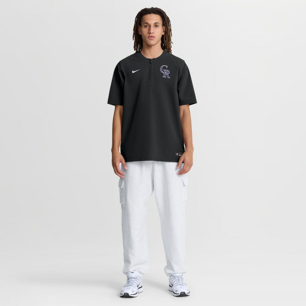 Colorado Rockies Authentic Collection Dri-FIT Quarter-Zip Windshirt Black | Nike
