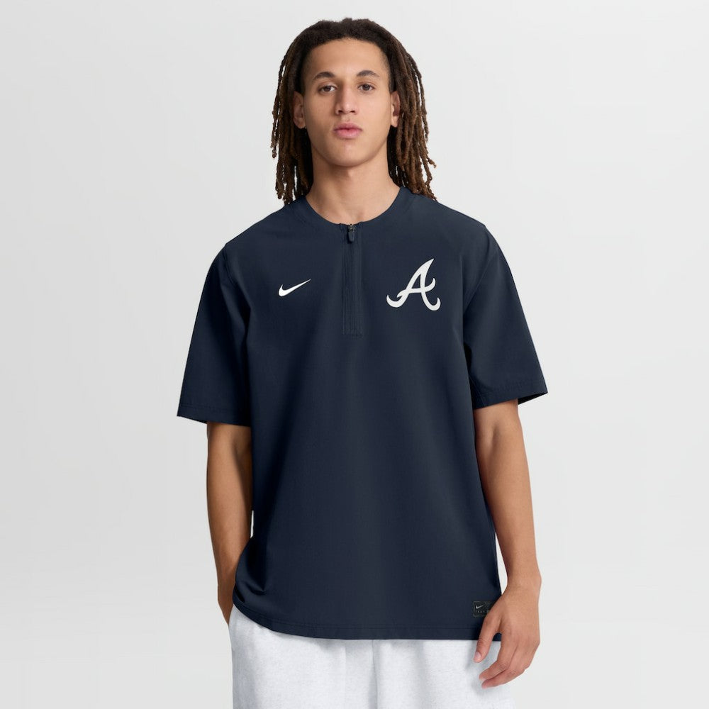 Atlanta Braves Authentic Collection Dri-FIT Quarter-Zip Windshirt Navy | Nike