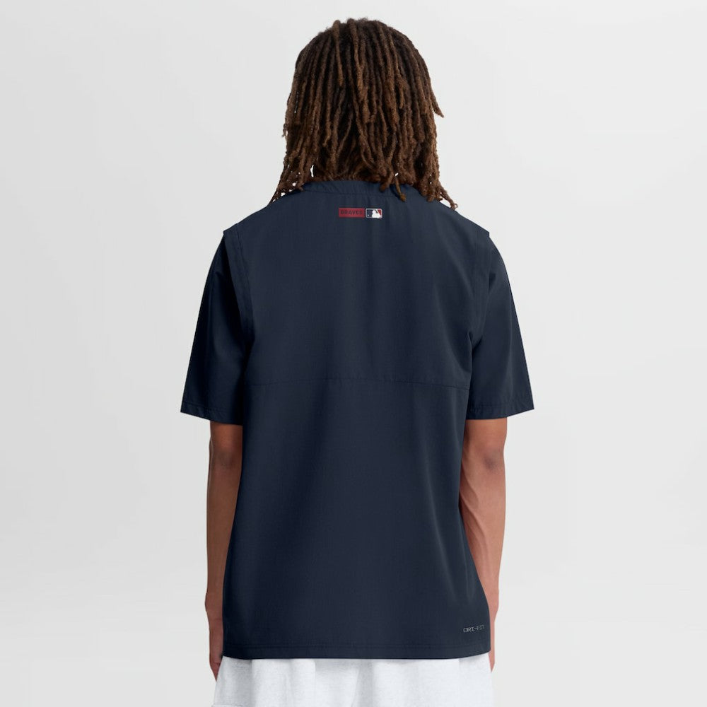 Atlanta Braves Authentic Collection Dri-FIT Quarter-Zip Windshirt Navy | Nike