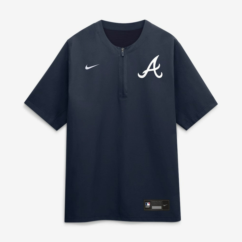 Atlanta Braves Authentic Collection Dri-FIT Quarter-Zip Windshirt Navy | Nike