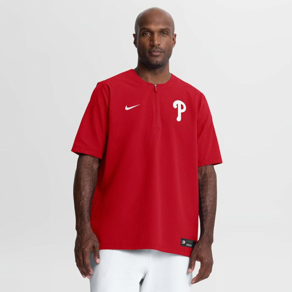 Philadelphia Phillies Authentic Collection Dri-FIT Quarter-Zip Windshirt Red | Nike