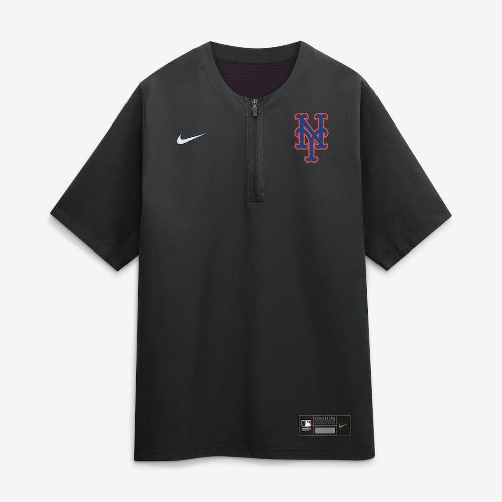 New York Mets Authentic Collection Dri-FIT Quarter-Zip Windshirt Black | Nike