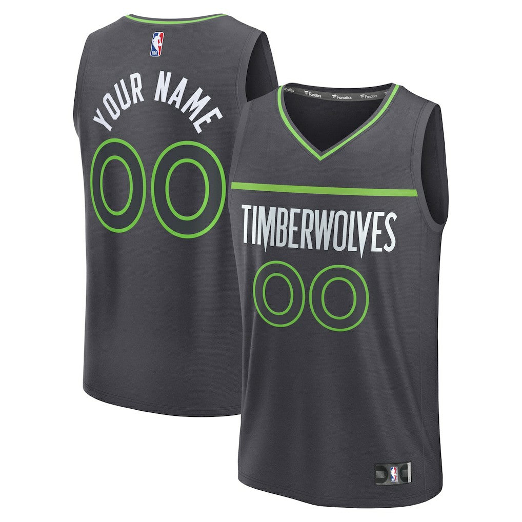 Minnesota Timberwolves Fastbreak Custom Jersey - Statement Edition - Anthracite