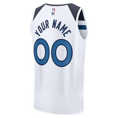 Minnesota Timberwolves Fastbreak Custom Jersey - Association Edition - White
