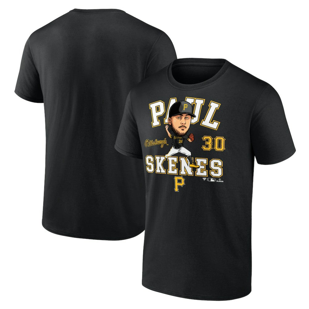 Paul Skenes Pittsburgh Pirates Hometown Caricature T-Shirt Black