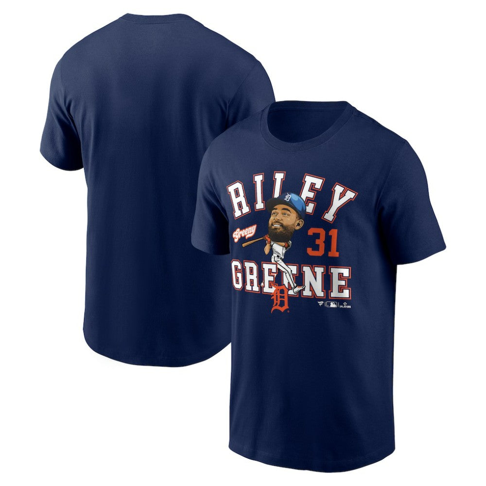 Riley Greene Detroit Tigers Hometown Caricature T-Shirt Navy